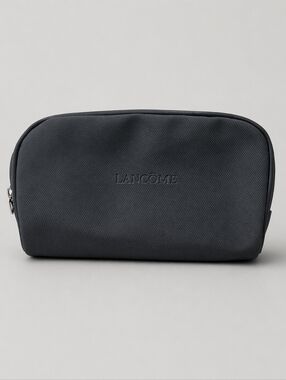 Lancôme Makeup Bag Black Cosmetic Pouch Travel Zip Minimalist Unisex On-the-Go